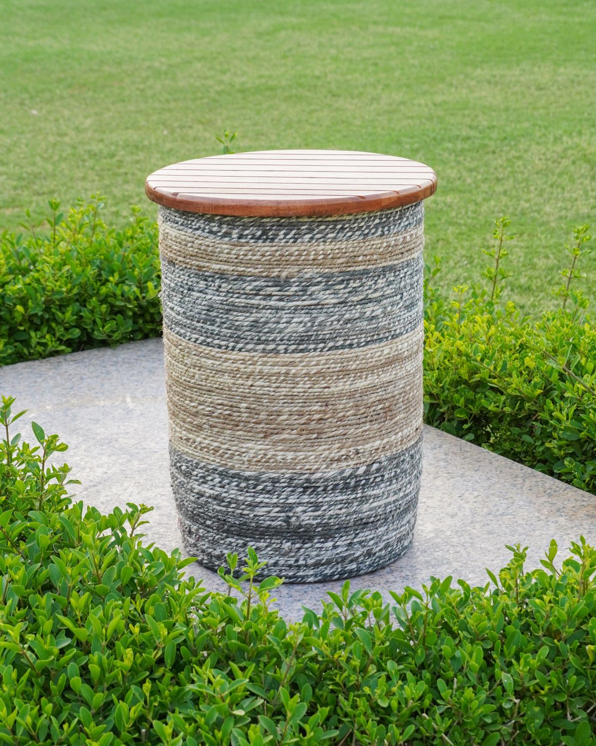 The Dhol Stool in a styled setting
