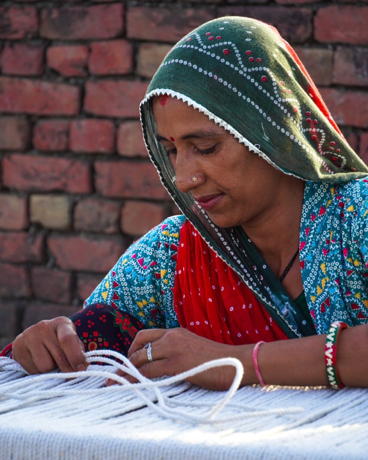 Gayatri, a weaver in Bagru